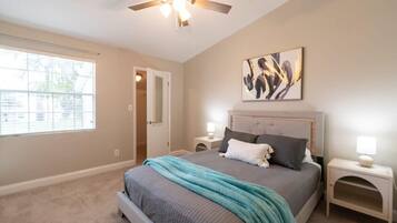 2 bedrooms, iron/ironing board, WiFi, bed sheets