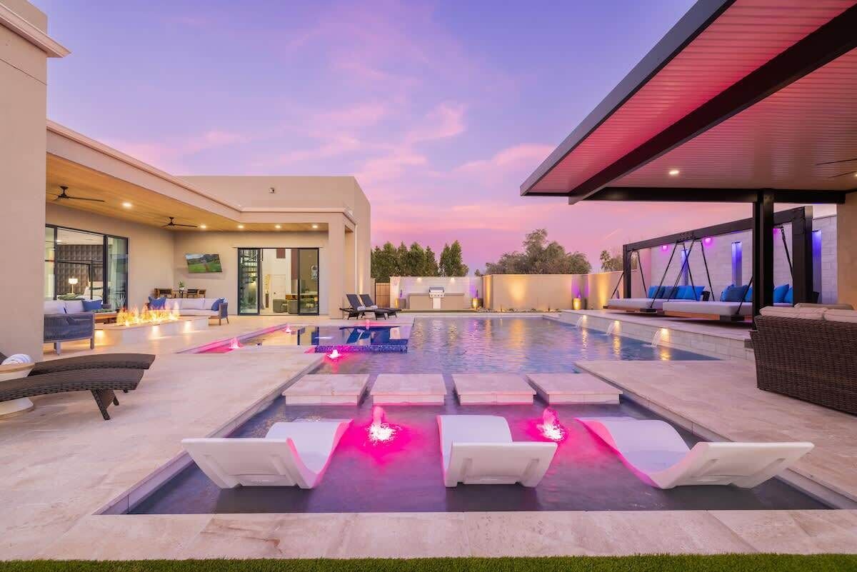 Piscine extérieure, piscine chauffée