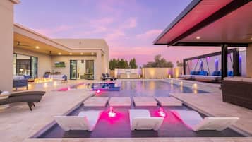 Piscine extérieure, piscine chauffée