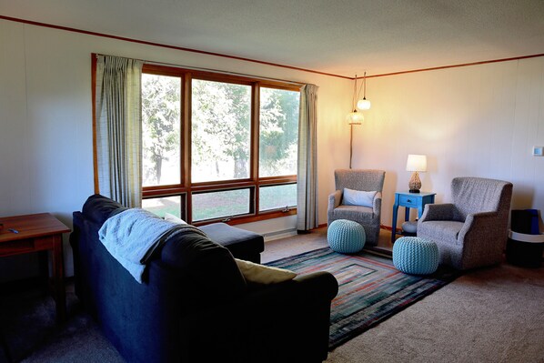 Smart TV, DVD player, books, stereo