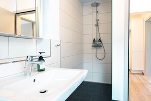 Regadera, amenidades de baño ecológicas, secadora de cabello, toallas