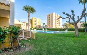 Enjoy a family-friendly atmosphere with a swimming pool and well-maintained lawn.