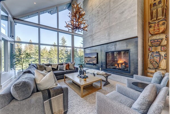 Smart-TV, Kamin, Stereoanlage, Arbeitsbereiche