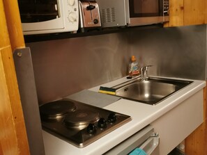 Fridge, microwave, stovetop, dishwasher