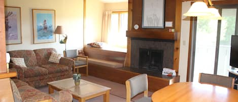 Televisión y chimenea