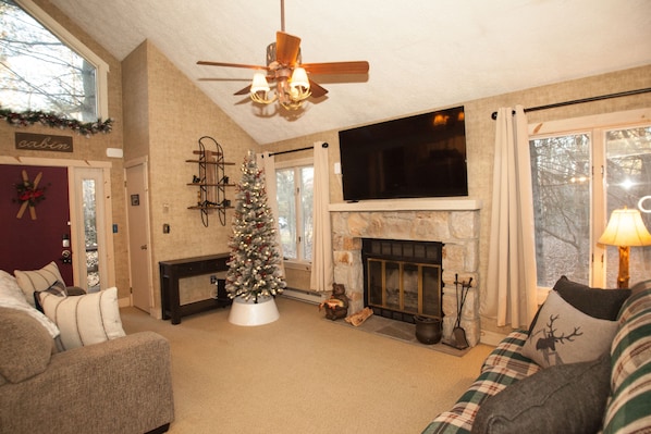 Smart TV, fireplace