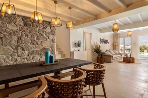 Dining - Villa 'The Blue Diamond' with Sea View, Wi-Fi and Air Conditioning (Mykonos)