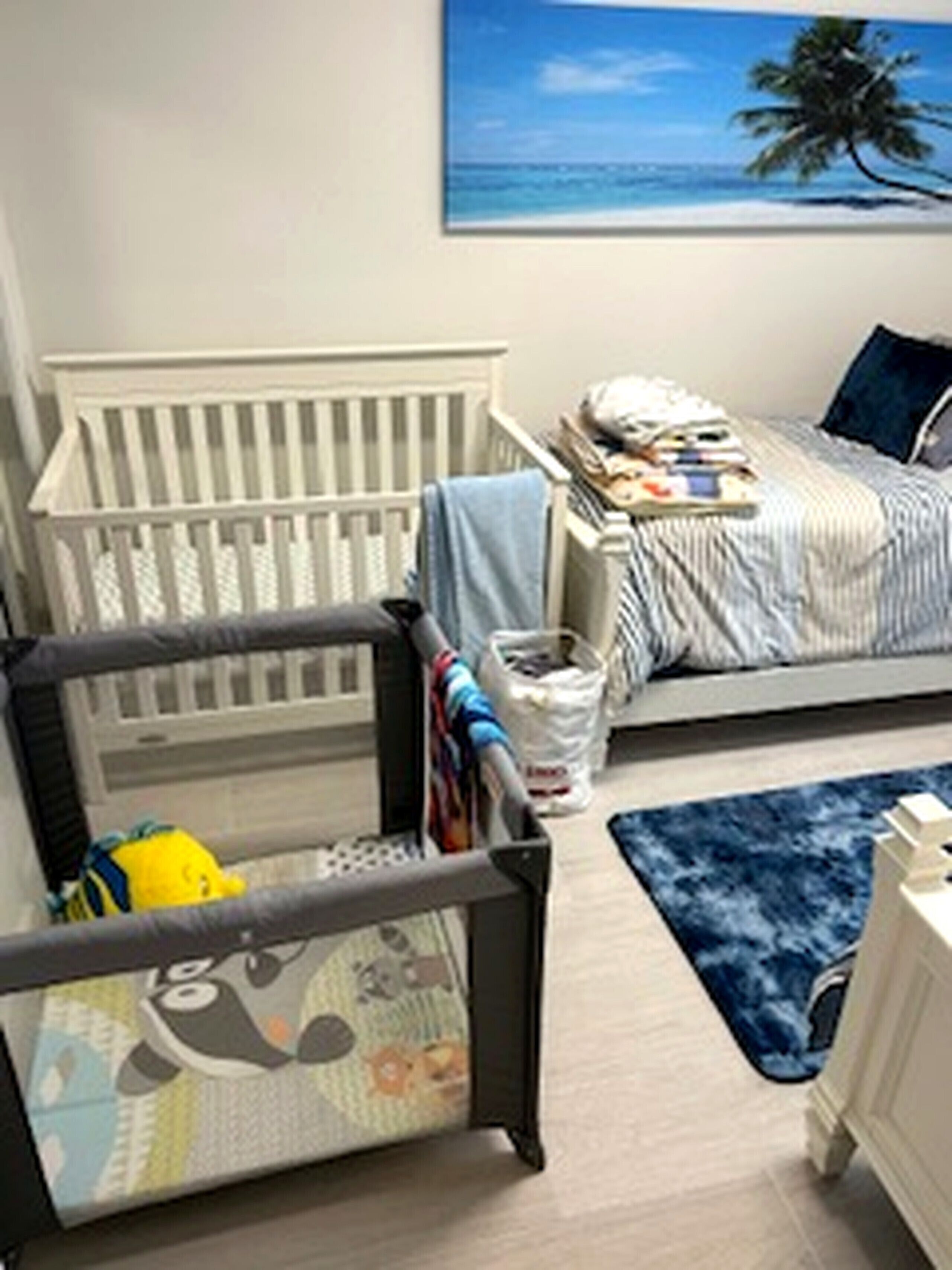 2 bedrooms, desk, iron/ironing board, travel cot