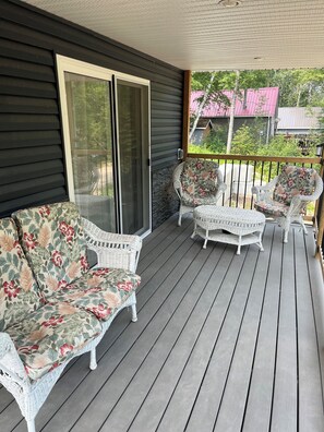 Terrace/patio - 4 Season Cabin great for Summer or Winter activities! 
Excellent Green Space (Marean Lake)