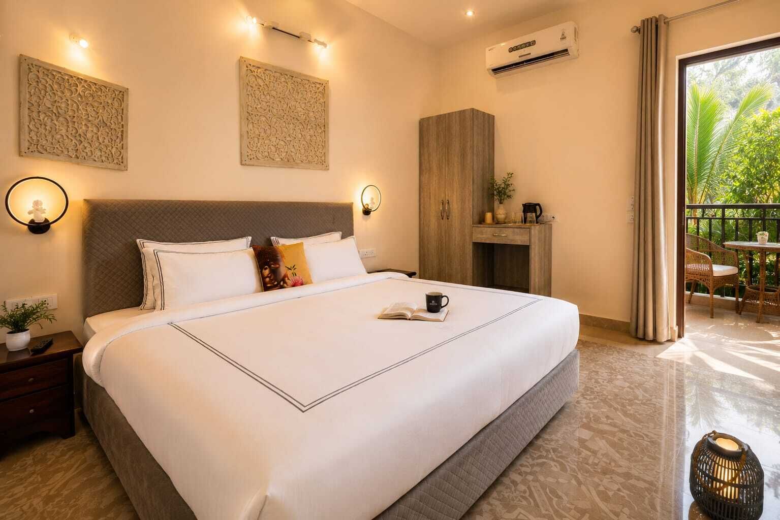 Quarto luxo, 1 cama Queen, vista para o jardim | Roupas de cama premium