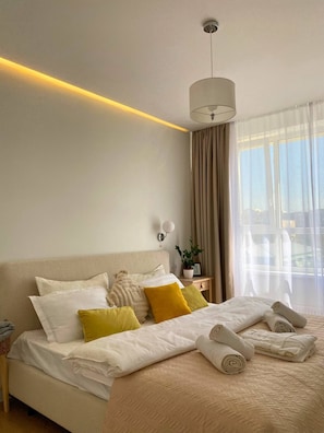 1 slaapkamer, een strijkplank/strijkijzer, wifi, beddengoed