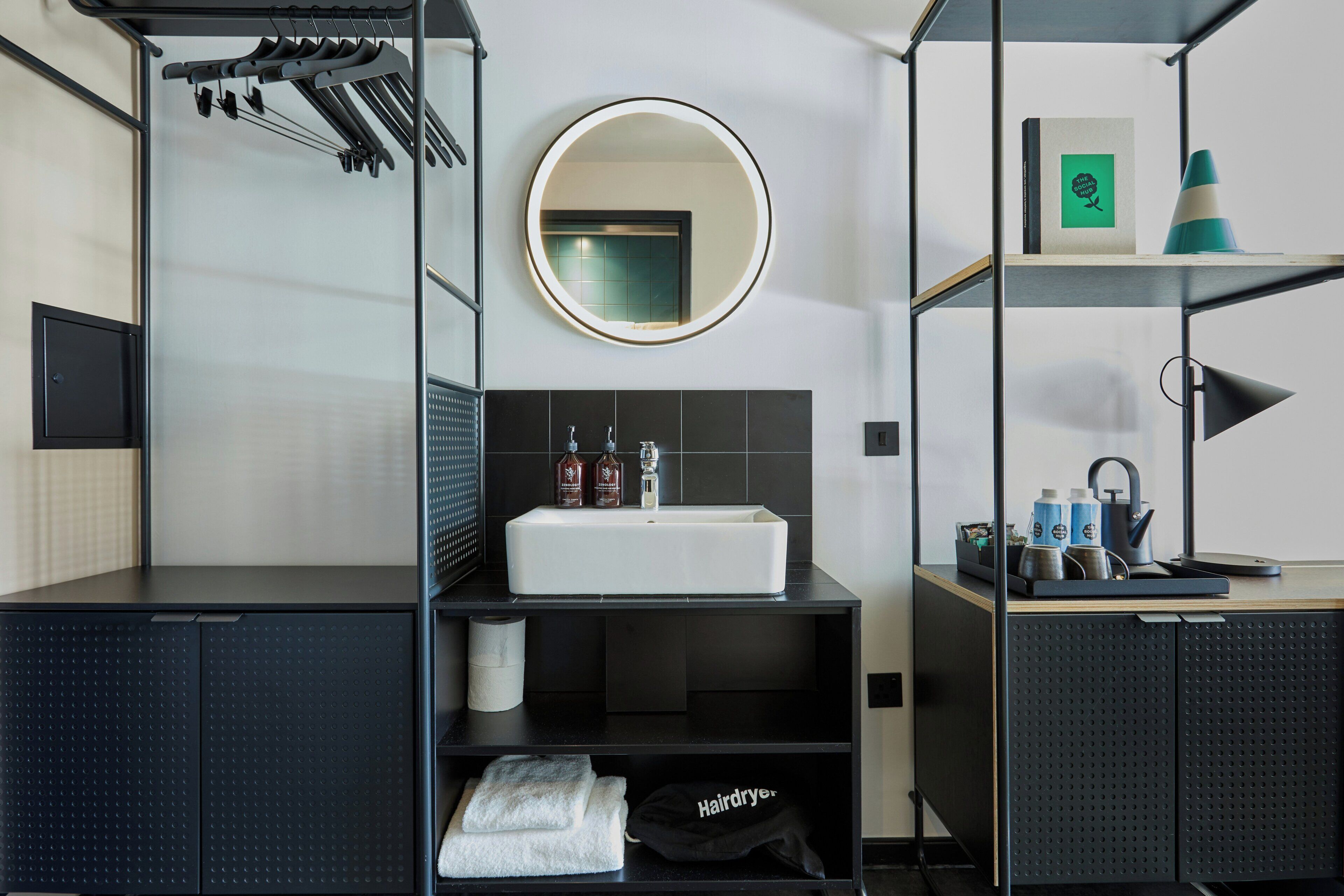 Desk, laptop workspace, blackout drapes, free WiFi