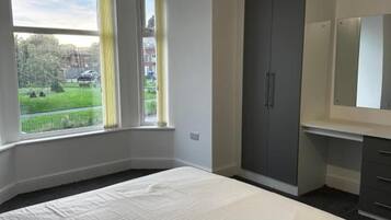 Desk, free WiFi, bed sheets