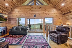 Smart TV, fireplace, video games, DVD player