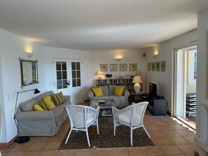 Fernseher, Kamin, Bücher