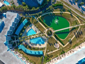 Outdoor pool, a heated pool - Sandsational Getaway: Beachfront Bliss! Amalfi Coast D326 (Miramar Beach)