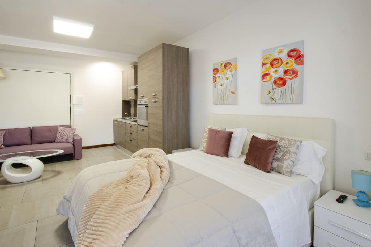 Studio, 1 Bedroom, Patio, Ground Floor | 2 bedrooms, premium bedding, down comforters, memory foam beds