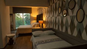 2 habitaciones, tabla de planchar con plancha y ropa de cama