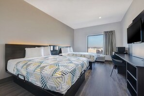 Desk, free WiFi, bed sheets