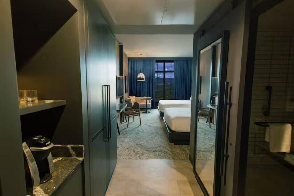 Premium bedding, down comforters, pillowtop beds, in-room safe