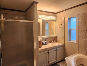 Hair dryer, towels
