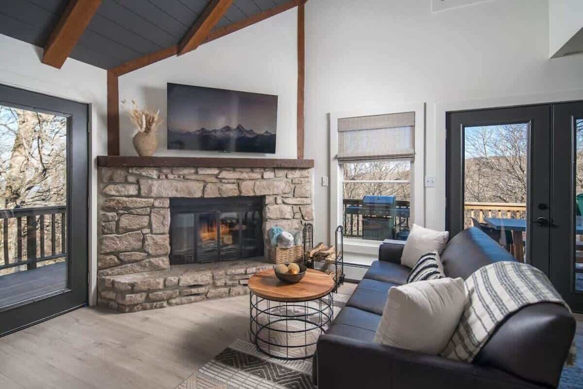 Smart TV, fireplace, video games, DVD player