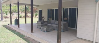 Beautiful spacious home on four acres five minutes to the beach and town.