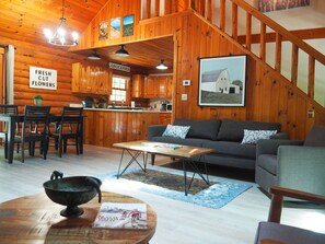 Smart TV, fireplace, table football, ping pong - Log Cabin Oasis 10 Acres+Lake Access.  Pet Friendly! (Traverse City)