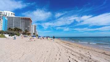 On the beach, beach towels