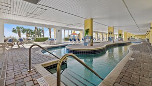 Indoor pool, outdoor pool - 15th Floor Oceanfront Condo with Beach, 4 Pools, 2 Hot Tubs & a Lazy River (Myrtle Beach)