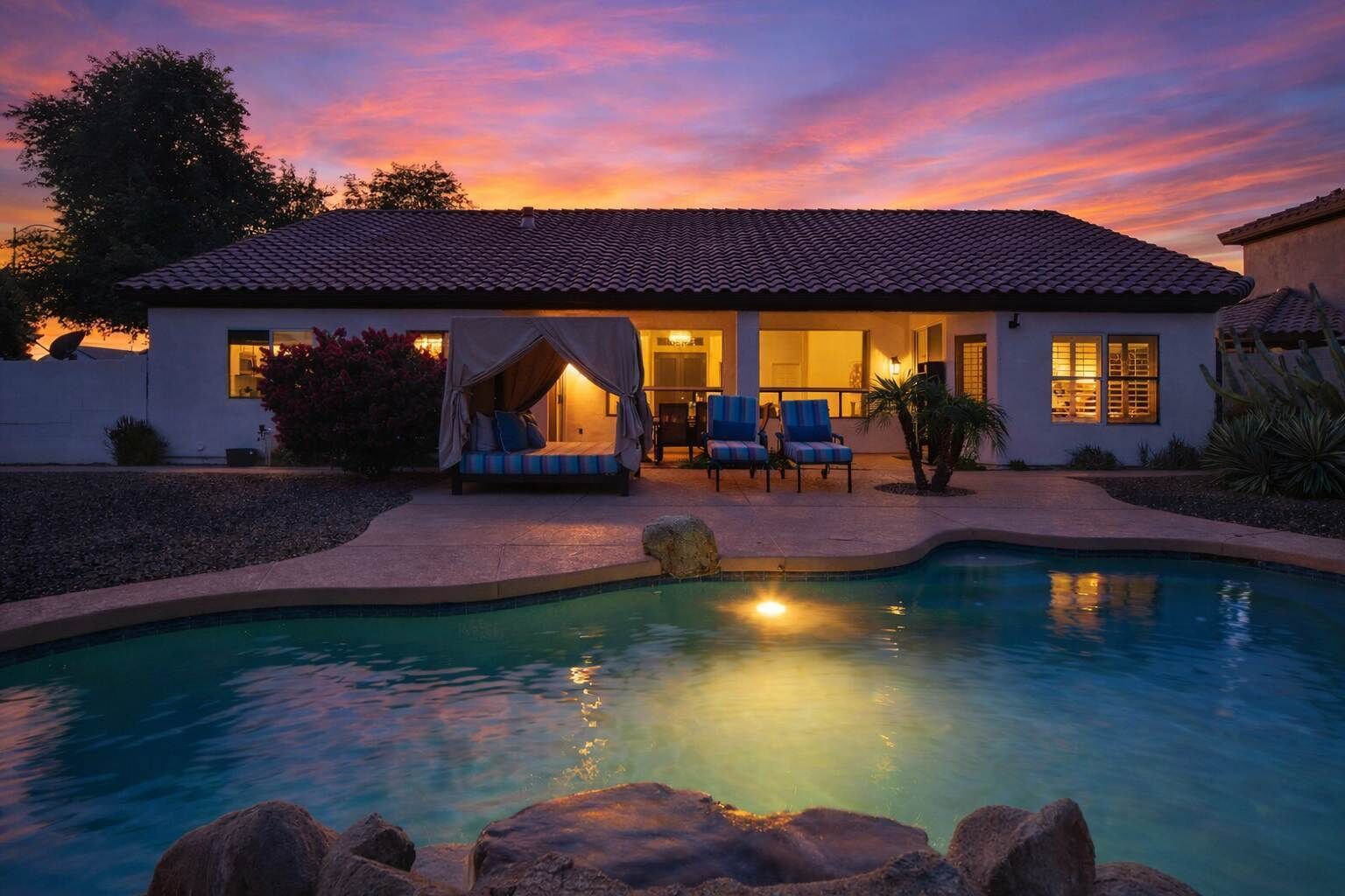 A heated pool