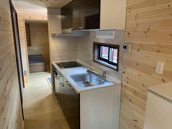 Standard Cottage | Private kitchen - Kita-alps BASE Onsenkyo Camp (Omachi)