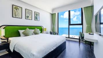 Luxury Apartment, 2 Bedrooms, Ocean View | 1 bedroom, Egyptian cotton sheets, premium bedding