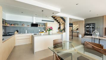 Fridge, oven, stovetop, dishwasher