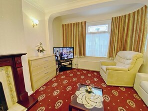 TV, DVD player, books