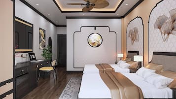 Habitación clásica con 1 cama doble o 2 individuales | Caja fuerte, escritorio, espacio para trabajar con un portátil