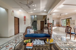 Living area - CosmicStays Venus Villa- Private pool (Mawal)