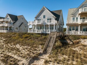 Exterior - 6BR Oceanfront House in North Topsail Beach w Hot Tub, Community Pool, Sleeps 15 (North Topsail Beach)