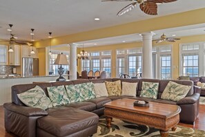 Smart TV, fireplace, video games, DVD player