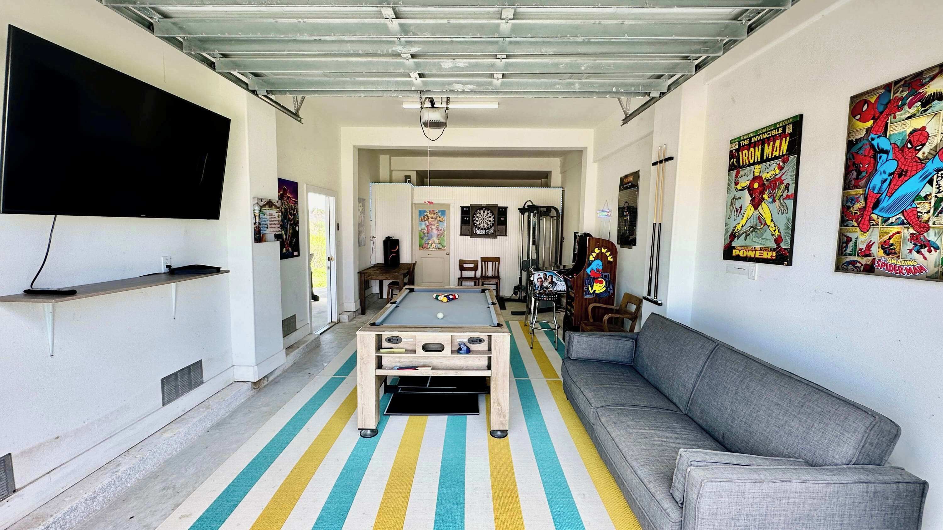 TV, video games, DVD player, offices