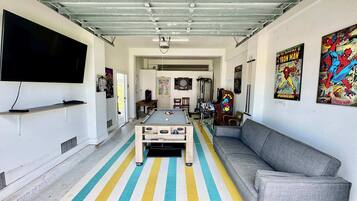 TV, video games, DVD player, offices