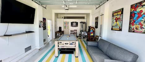 TV, video games, DVD player, offices