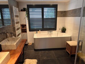 Shower, hair dryer, towels, soap - Lovely 3 bedroom Townhouse w/ big garden & parking 15 min from Amsterdam (Amstelveen)