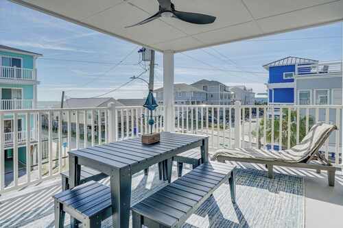Steps to Ocean: Water-view Carolina Beach Unit!