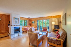 TV, fireplace, DVD player
