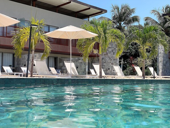 Piscine extérieure, piscine chauffée