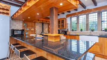 Fridge, microwave, oven, toaster