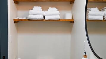 Hair dryer, towels