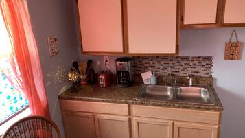 Fridge, microwave, oven, toaster