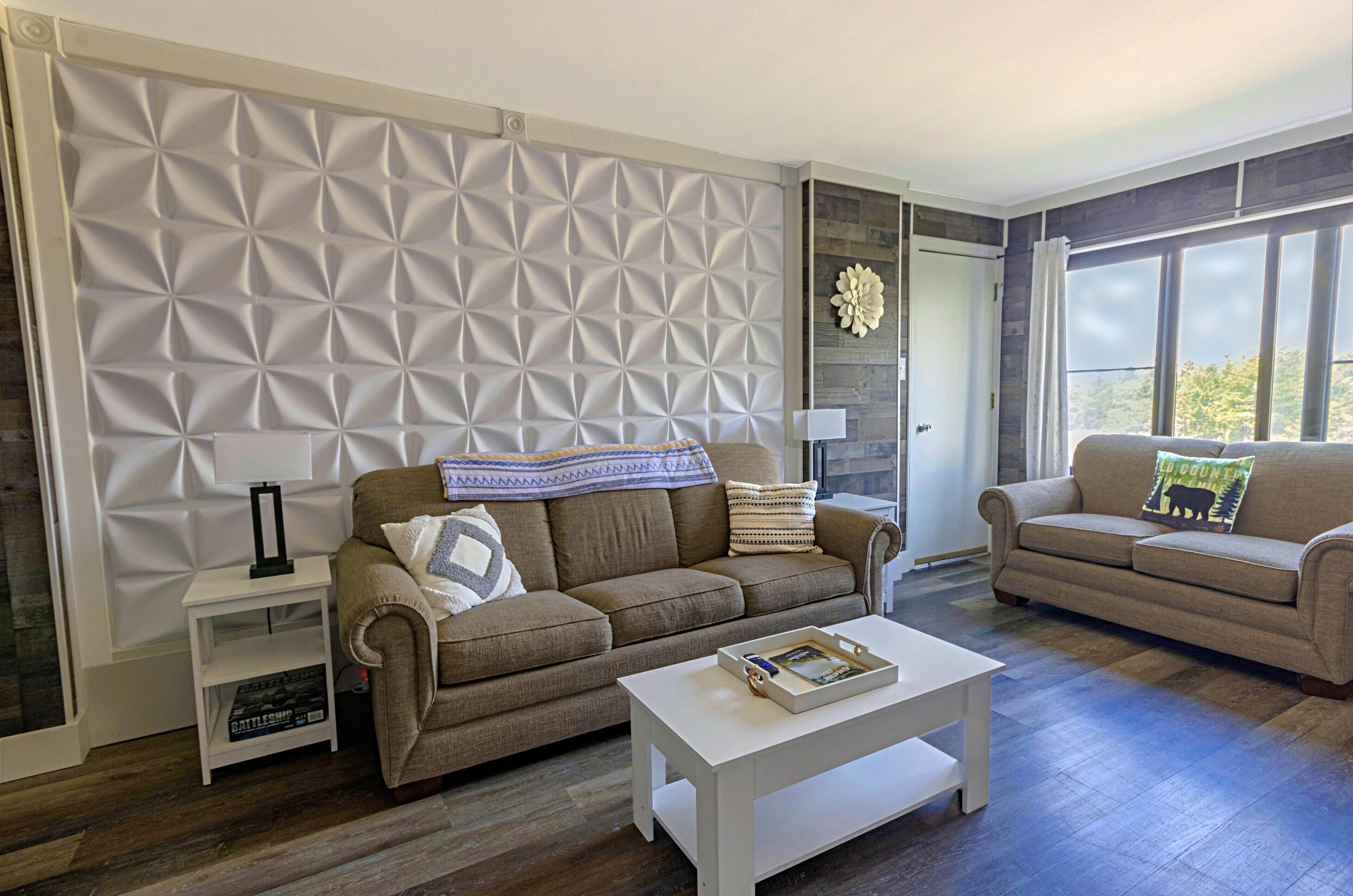 Smart TV y chimenea 